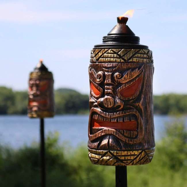 Paradiso Outdoor Hawaii Torch 150 cm - Decorative Bamboo Tiki Torch for Garden & Patio Ambiance