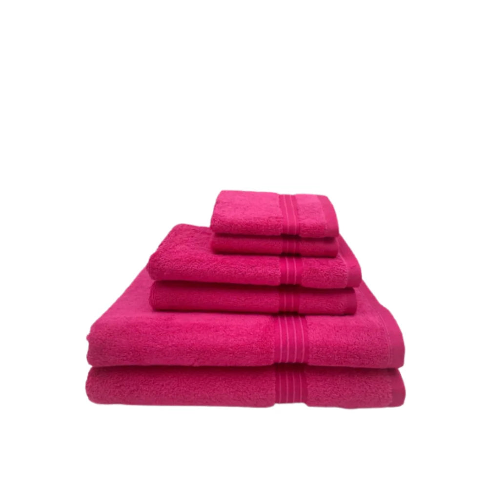 BYFT000909 HOME ESSENTIALS Face Hand Bath Towel Fuschia Pink Set of 6