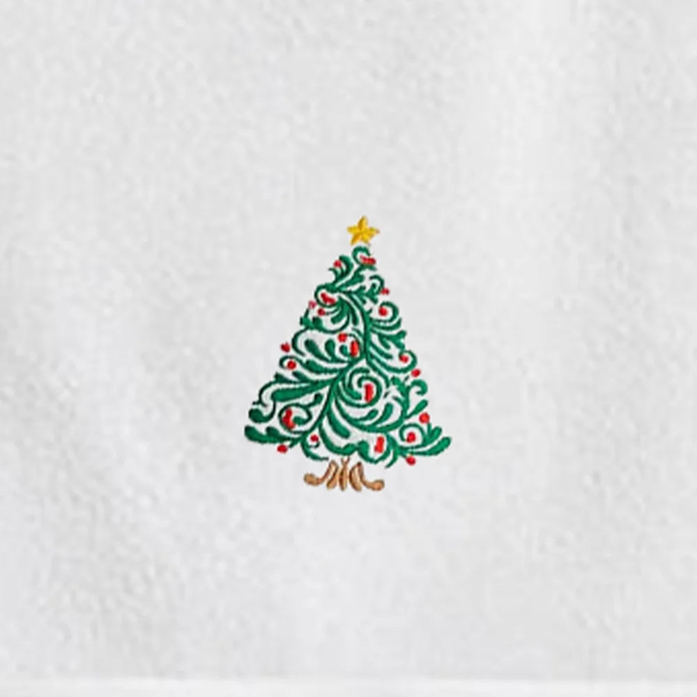 BYFT Embroidered For You Personalised Cotton Hand Towel 50 x 80 Cm - Christmas Trio Set (Snowman, Santa Claus & Christmas Tree) Design High Quality Embroidery Perfect For Gifting
