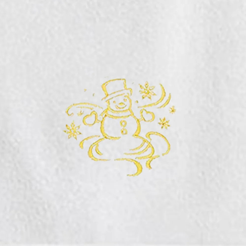 BYFT Embroidered For You Personalised Cotton Hand Towel 50 x 80 Cm - Christmas Trio Set (Snowman, Santa Claus & Christmas Tree) Design High Quality Embroidery Perfect For Gifting