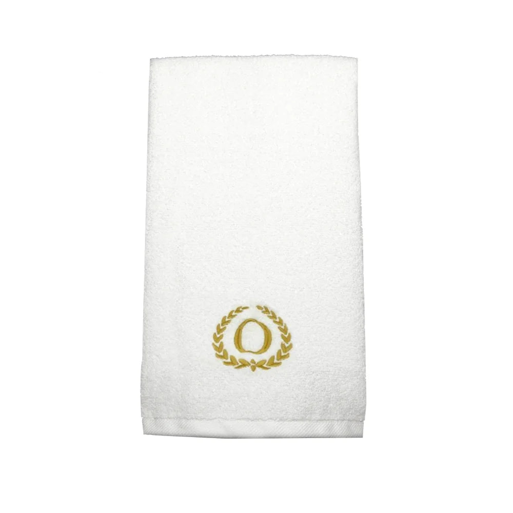 BYFT Embroidered For You Towel Monogrammed Gold Thread Pure Cotton Personalised Initial / Letter / Alphabet Perfect For Gifting