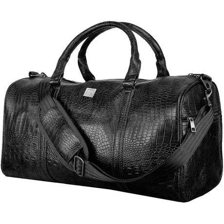 BYFT002369 CROCO BLACK Duffle Bags Black Set of 1 A.webp