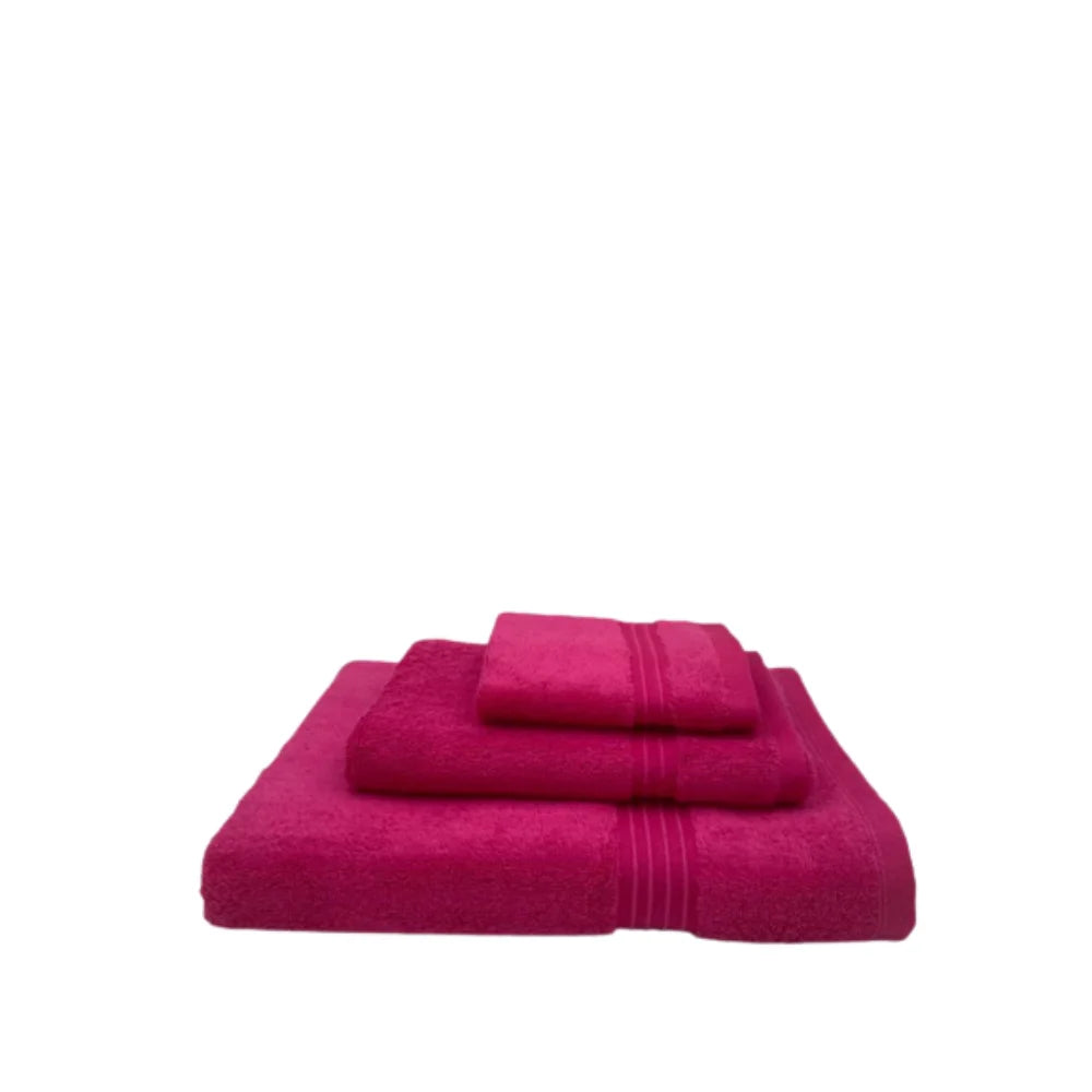 BYFT002982 HOME ESSENTIALS Face Hand Bath Towel Fuschia Pink Set of 3
