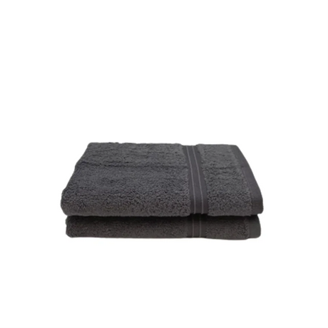BYFT003083 HOME ESSENTIALS Hand Towel Charcoal Set of 2
