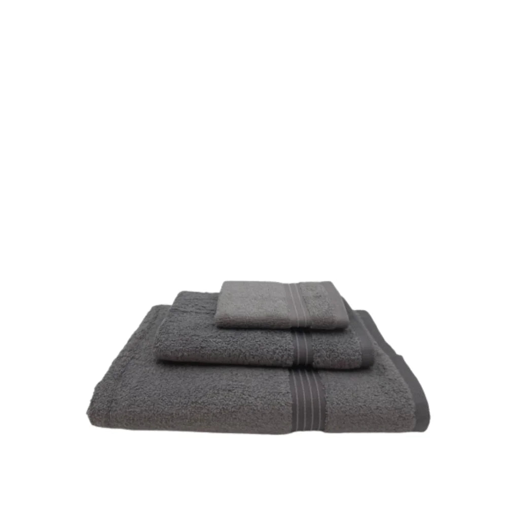BYFT003172 HOME ESSENTIALS Face Hand Bath Towel Charcoal Set of 3