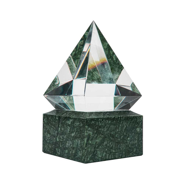 BYFT004201 Diamond Shaped Crystal Awards Transparent and Green Set of 1.jpg