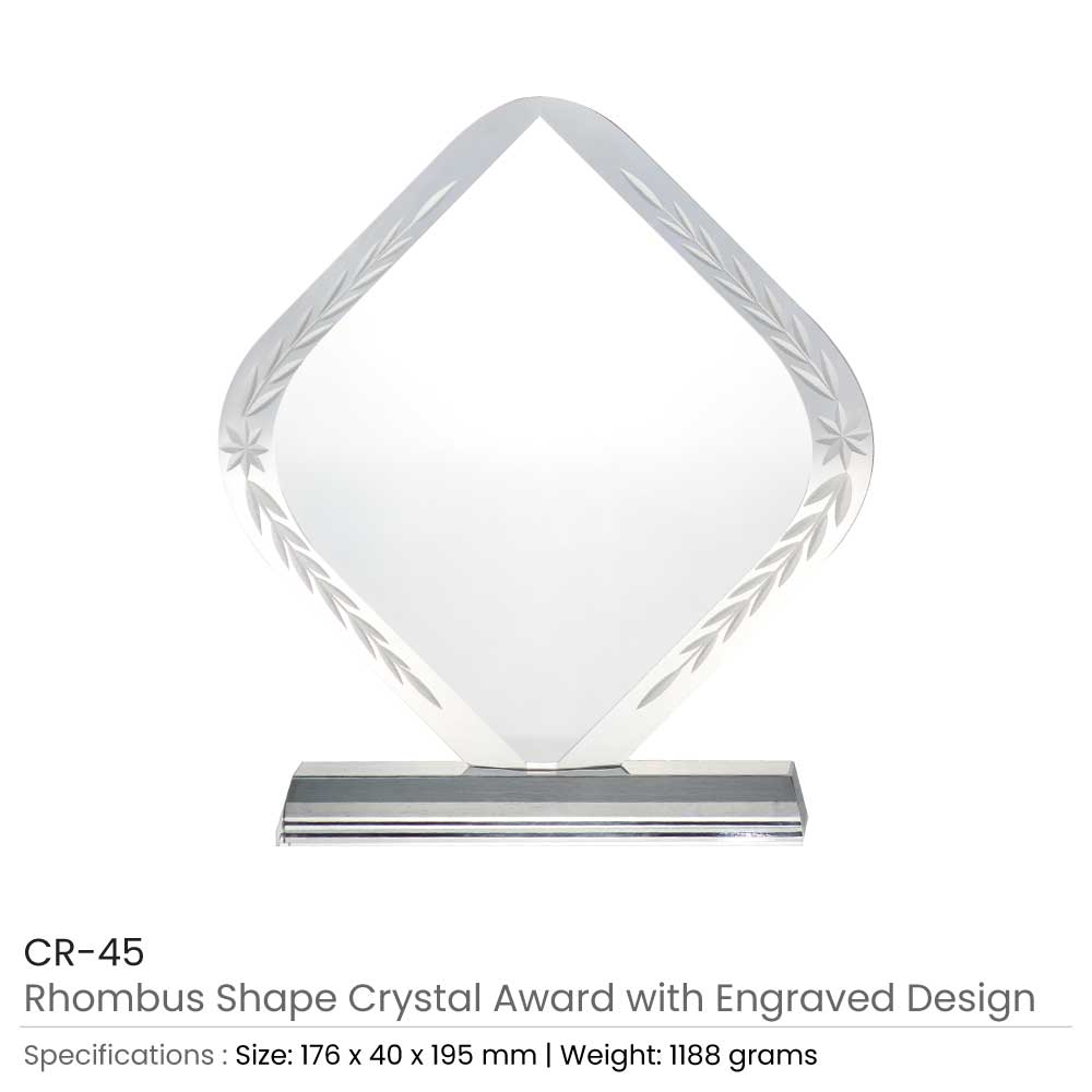 BYFT004214 Rhombus Shaped Crystal Awards Transparent Set of 1 A.jpg
