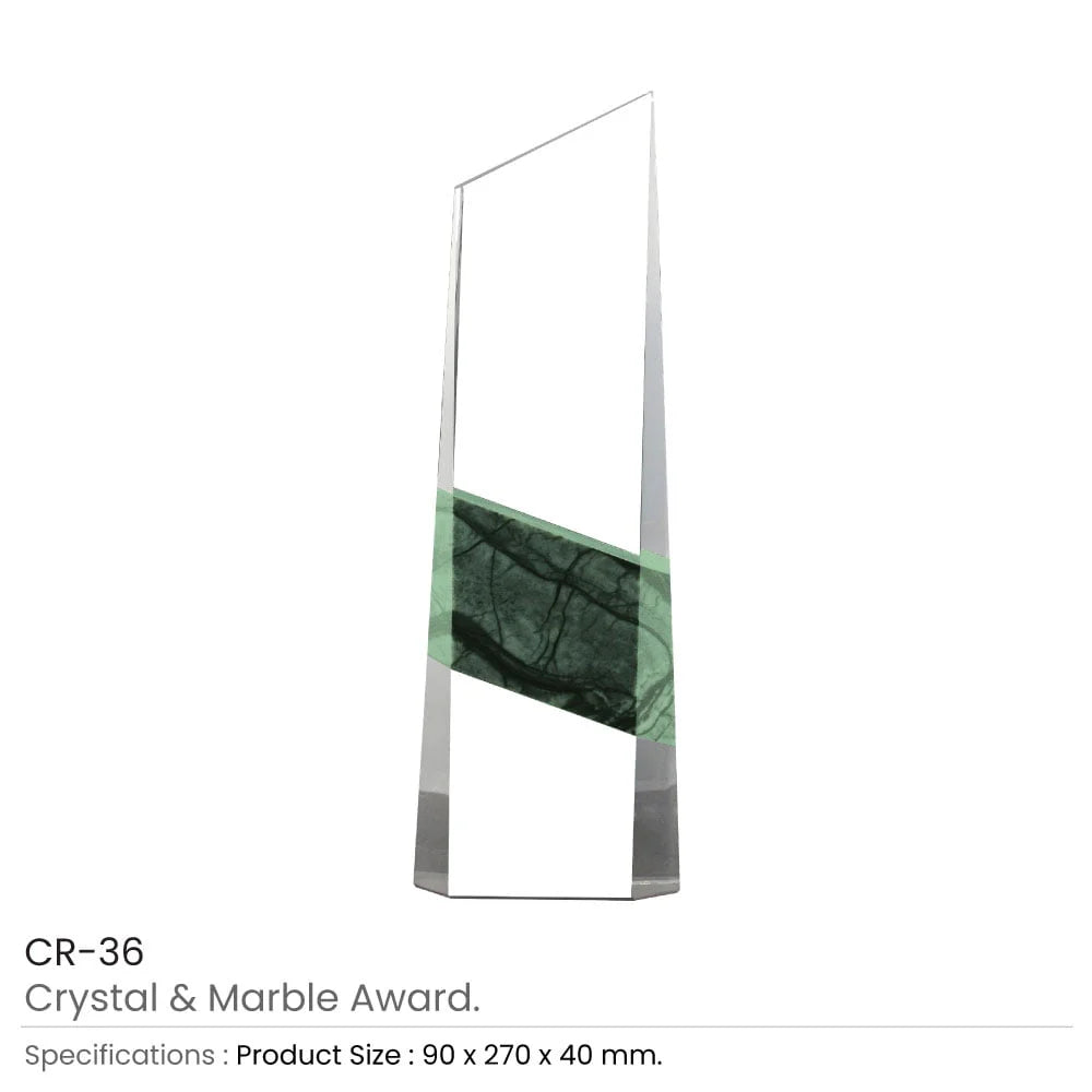 BYFT005776 BYFT Vertical Shaped Crystal and Marble Award Set of 01 CR 36.webp