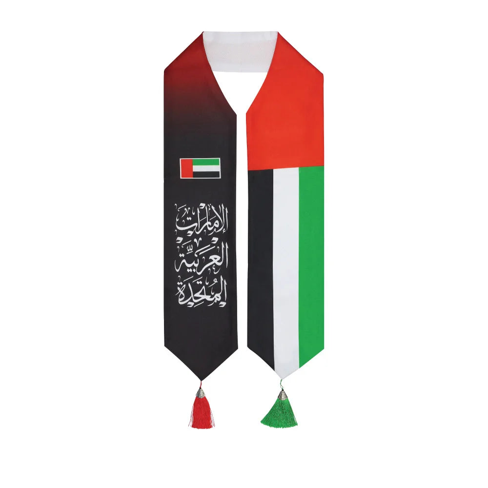BYFT UAE Flag Scarf with Arabic Writing Set of 01