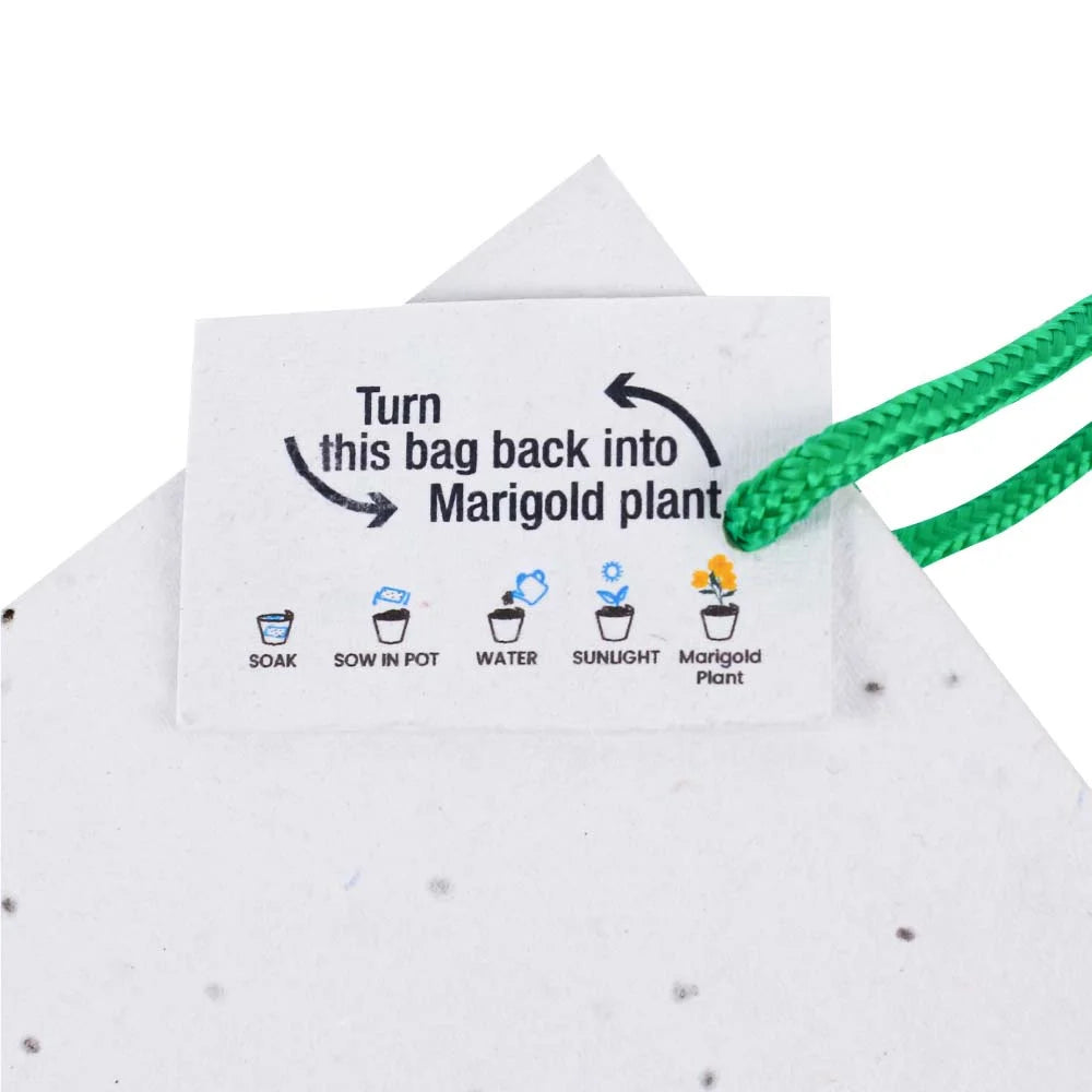 BYFT005801 BYFT A5 Plantable marigold Seed Paper Bag with Tags 300 Gsm Set of 01 SPS 07 B