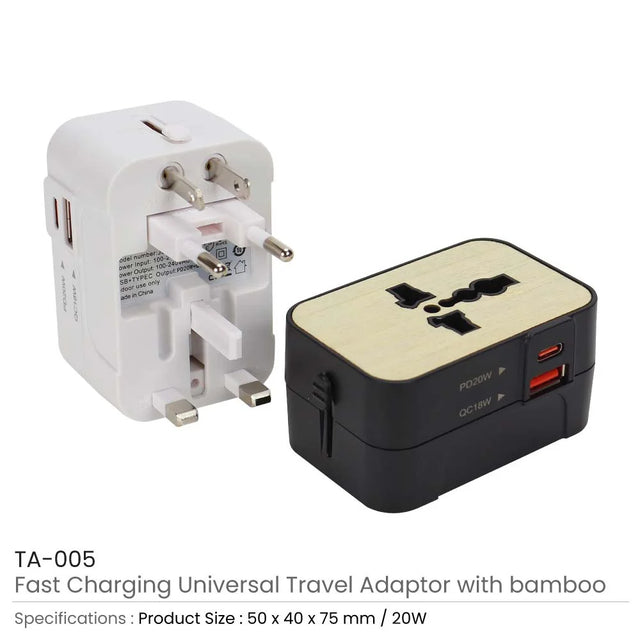 BYFT005823 BYFT Fast Charging 20W Black Universal Travel Adaptors Set of 01 TA 005.webp