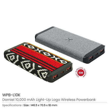 BYFT005828 BYFT Dorniel 10000 mAh Sadu Wireless Powerbank with Light up Logo Set of 01 WPB L10K.webp