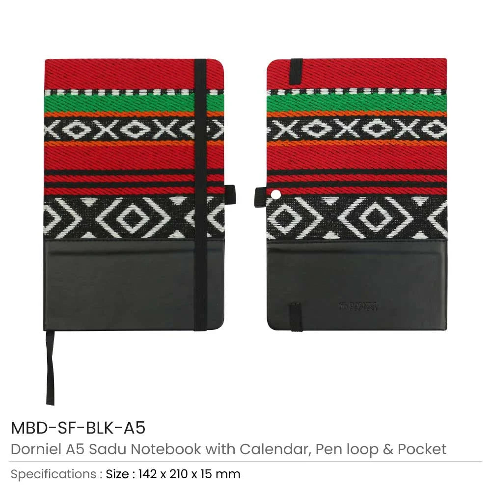 BYFT005844 BYFT A5 Dorniel Notebook with Calendar Pen Loop and Pocket Set of 01 MBD SF BLK A5.webp