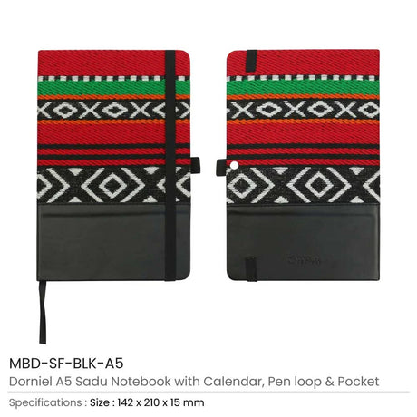 BYFT005844 BYFT A5 Dorniel Notebook with Calendar Pen Loop and Pocket Set of 01 MBD SF BLK A5.webp