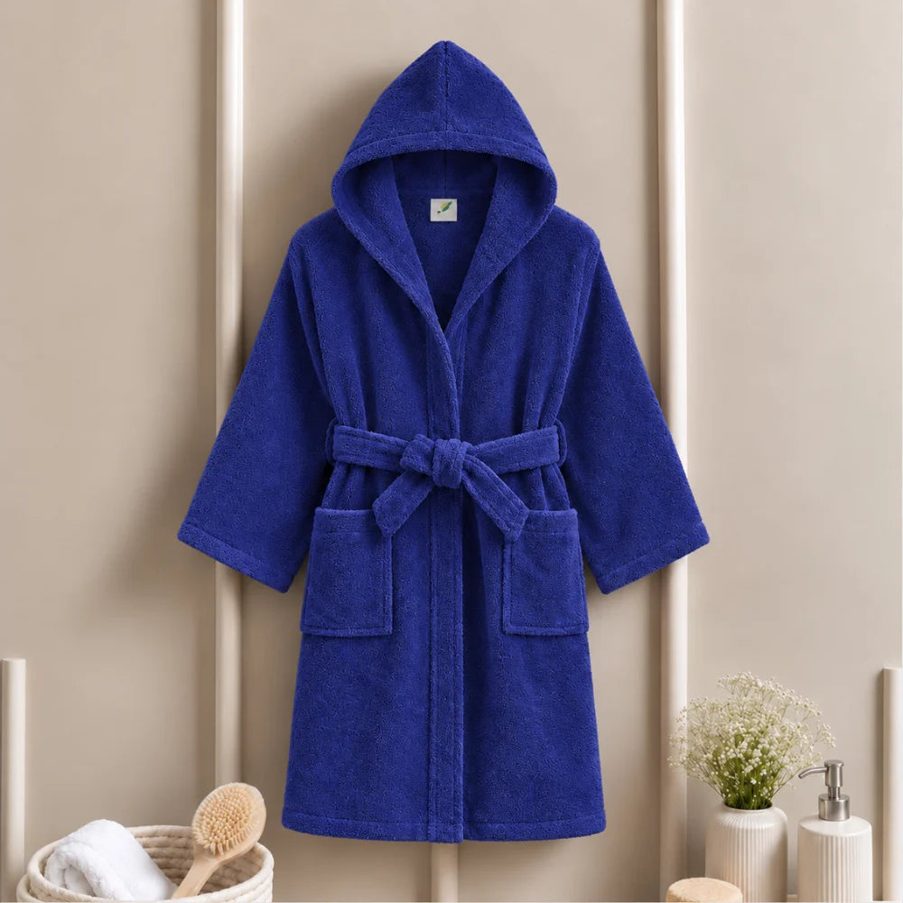 BYFT Daffodil Kids Hooded Bathrobe Luxury Cotton Soft, Absorbent, Quick-Dry