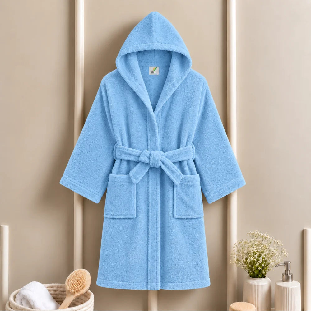 BYFT Daffodil Kids Hooded Bathrobe Luxury Cotton Soft, Absorbent, Quick-Dry