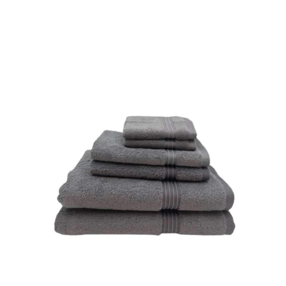 BYFT007855 HOME ESSENTIALS Face Hand Bath Towel Charcoal Set of 6