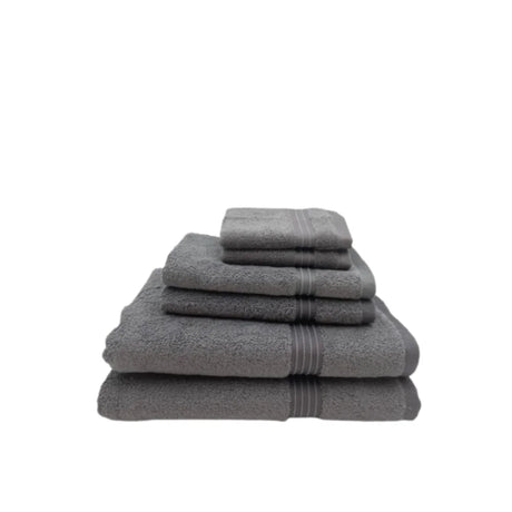 BYFT007855 HOME ESSENTIALS Face Hand Bath Towel Charcoal Set of 6