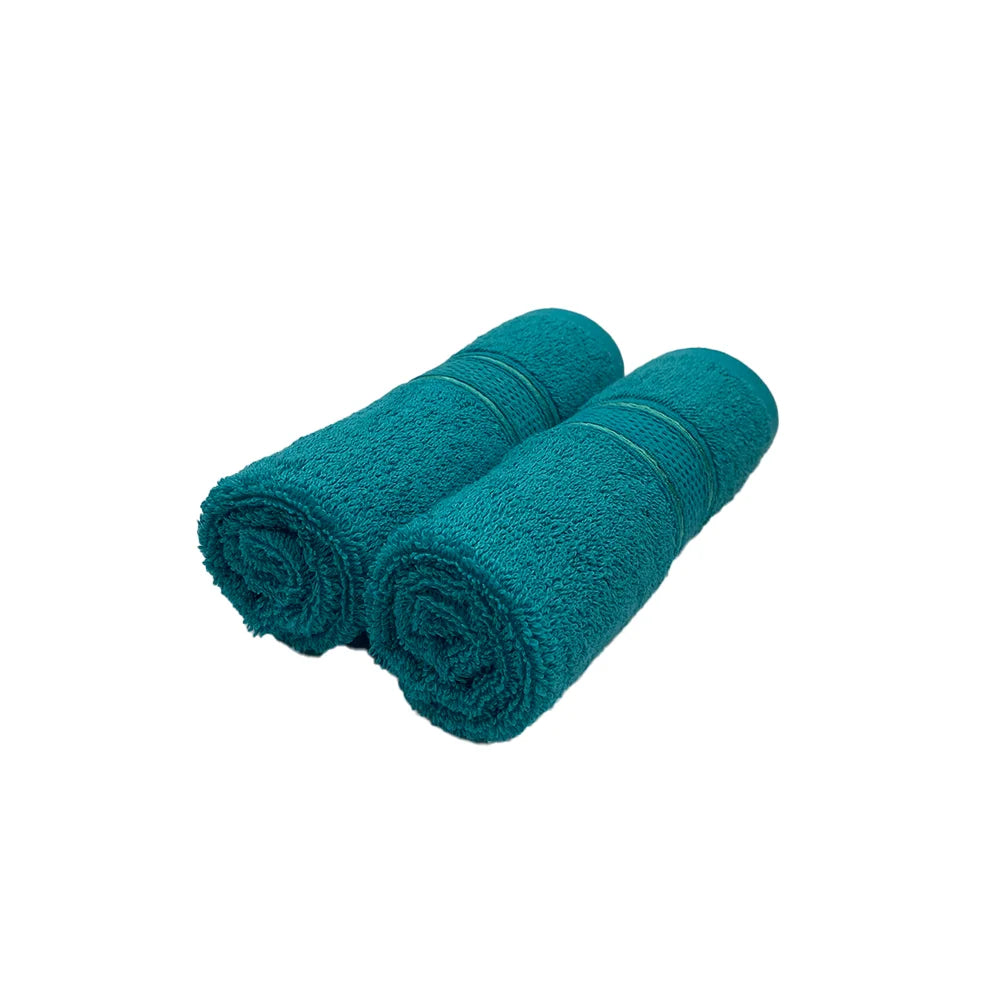 BYFT Daffodil Cotton Towel Turquoise Blue Luxury - Soft, Absorbent, Quick-Dry, 500 GSM Bath Towel Set