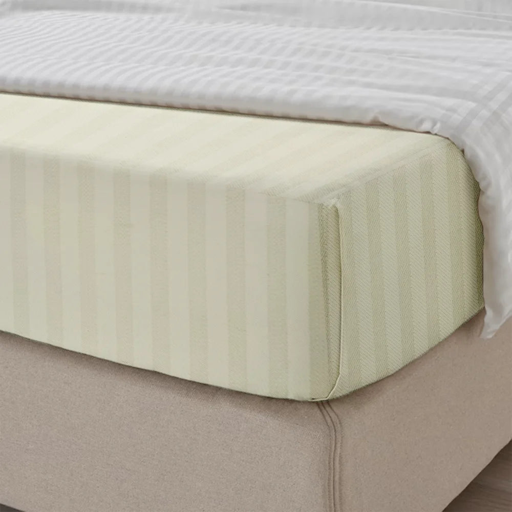BYFT Tulip - Flat Sheet 1 Cm Satin Stripe| Cotton, 300 TC, Soft & Luxurious Bed Linen