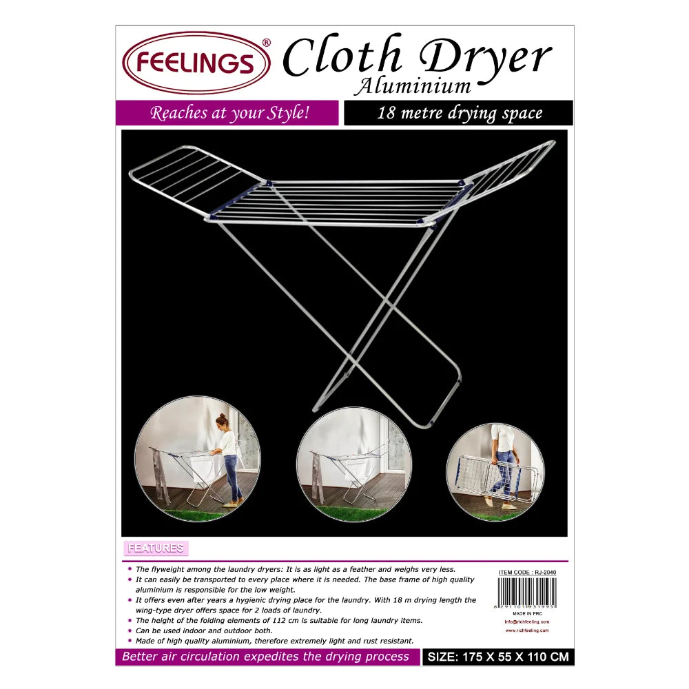 feelings cloth dryer 132 x 55 x 4 cm