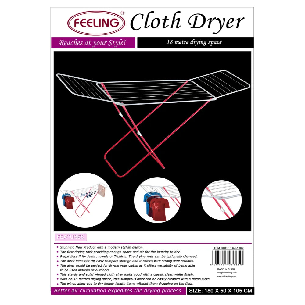 feelings cloth dryer star 18 mtr 128 x 50 x 5 cm