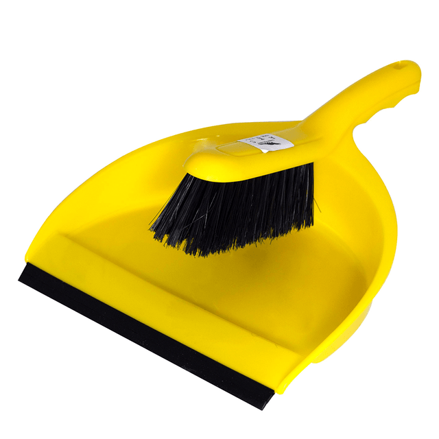 BYFT008299 AKC Dustpan _ Brush Yellow Plastic Set of 1.png