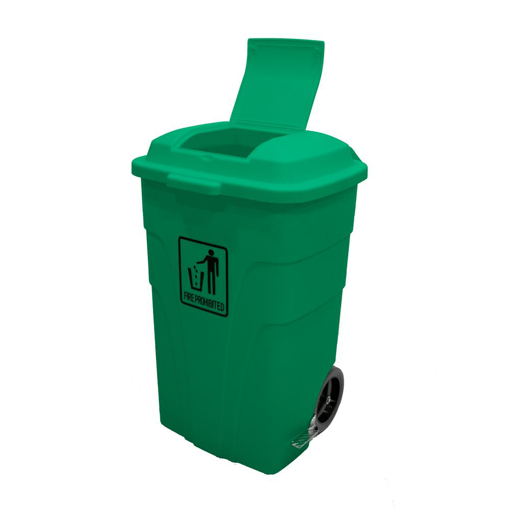 BYFT008370 AKC Plastic Trash Bin 120 Ltr Green Set of 1.png