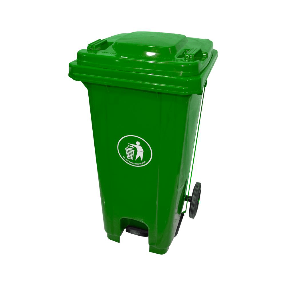 BYFT008371 AKC Plastic Trash Bin 120 Ltr Green Set of 1.png