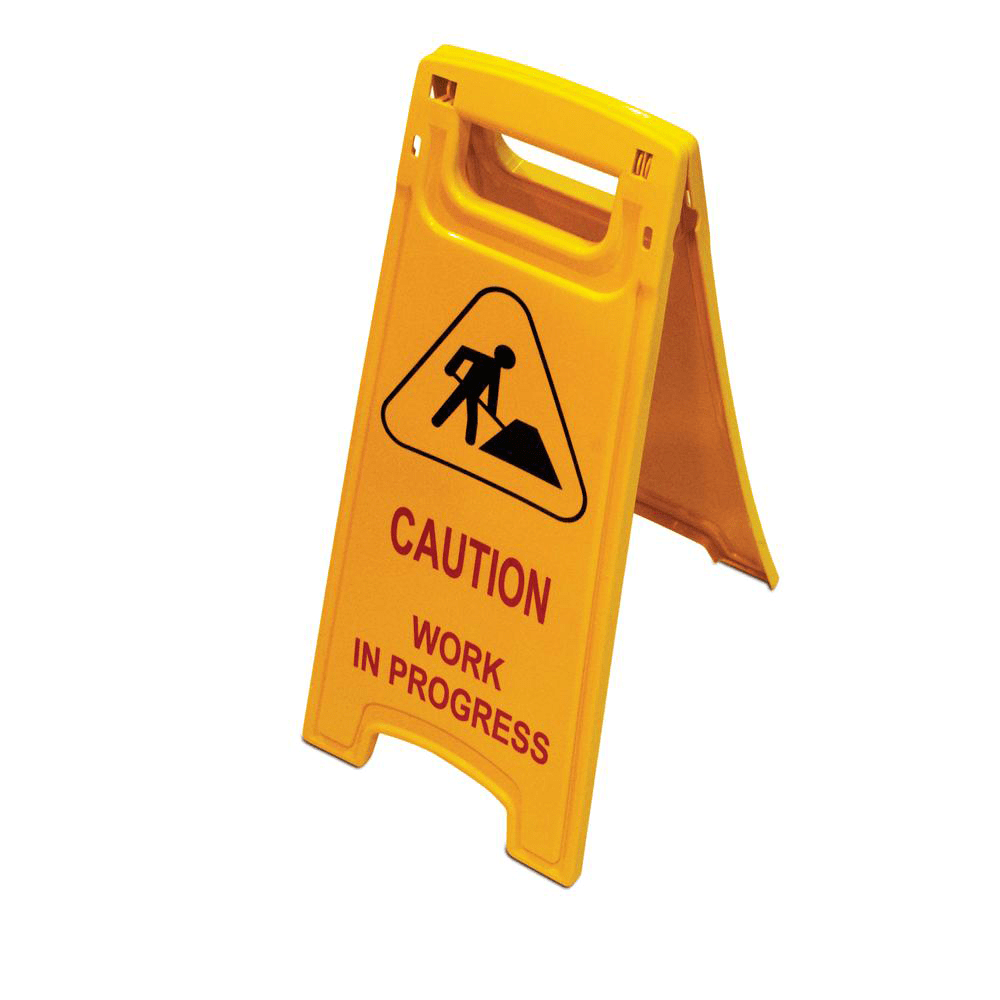 BYFT008415 AKC Caution Work in Progress Sign 68 x 30 cm yellow Plastic Set of 1.png