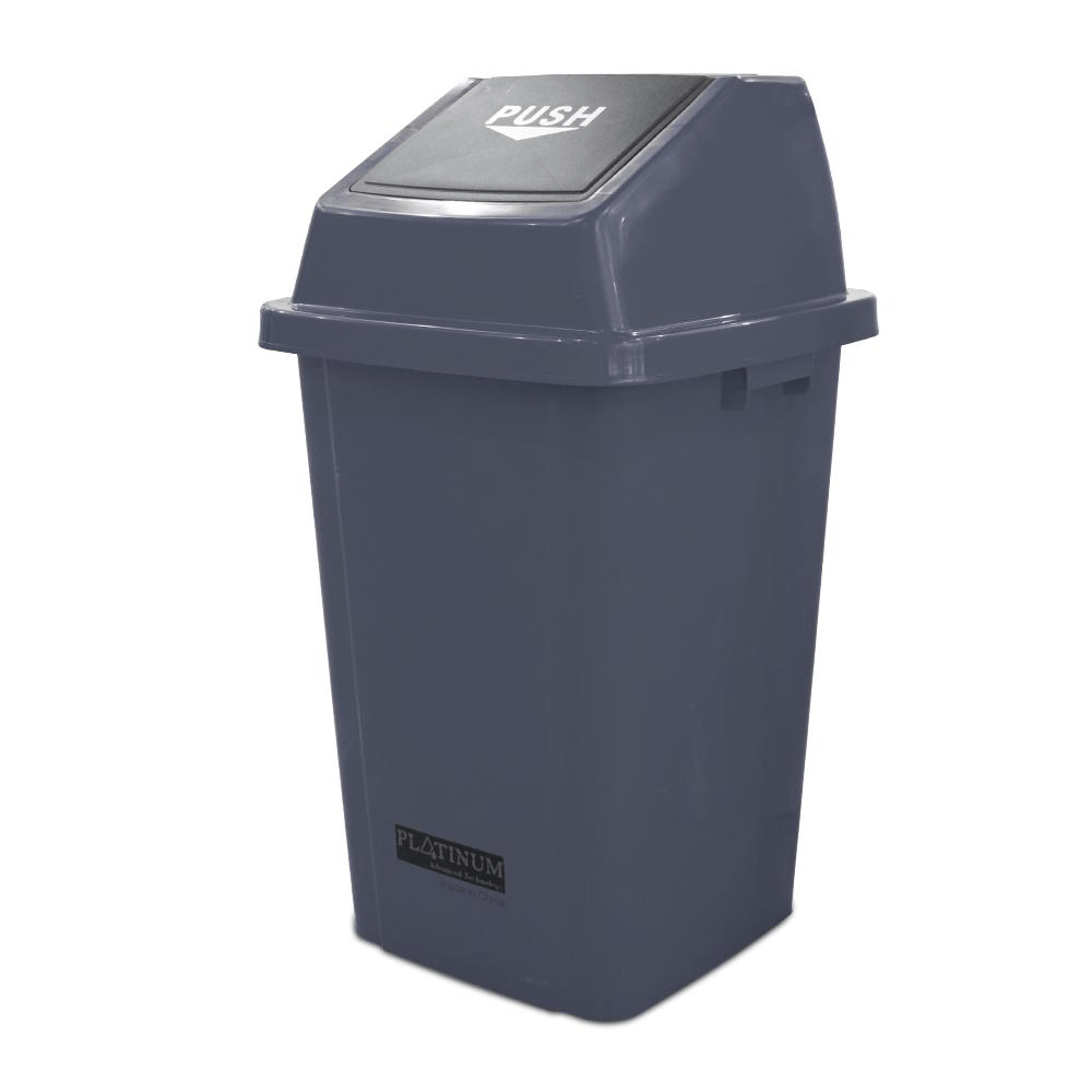 BYFT008440 AKC Quadrate Trash Bin Grey Plastic Set of 1.png