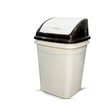 BYFT008450 AKC Trash Bin with Swing Cover 50 Ltr Beige Brown Plastic Set of 1.png