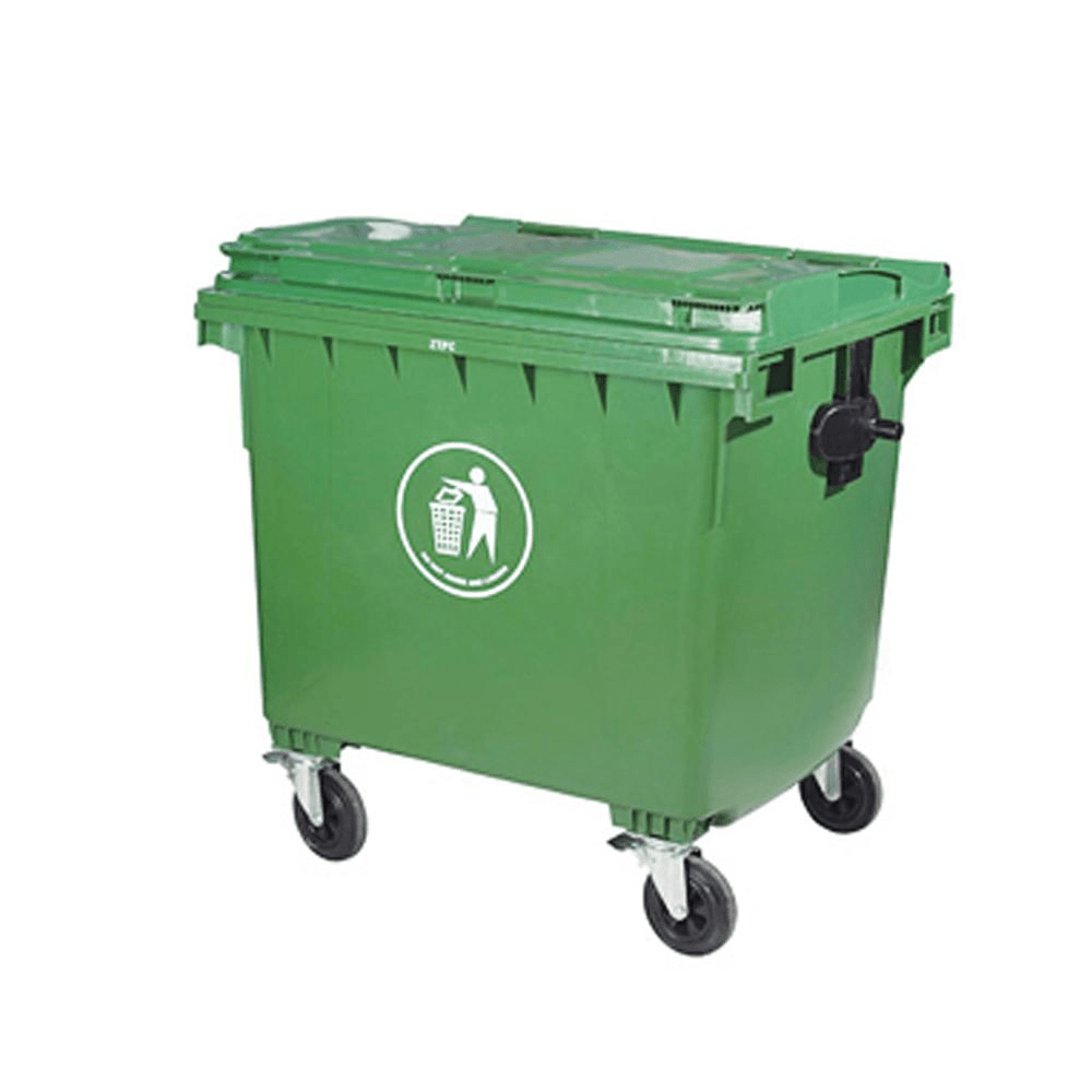 BYFT008479 AKC Trash Bin 122 x 122 x 76 cm Green Black Plastic Set of 1.png