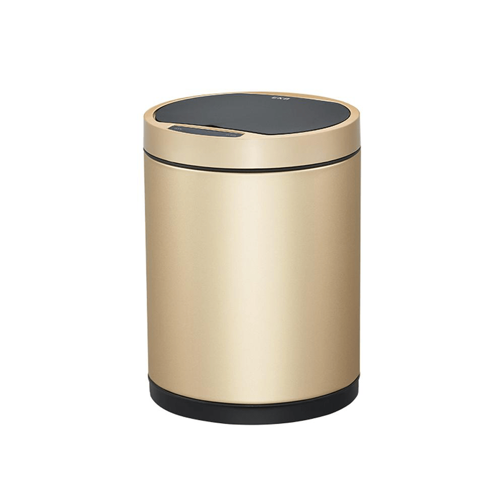 BYFT008486 EKO Dust Bin with Plastic Inner Bucket 9 Ltr Gold Black Plastic Set of 1.png