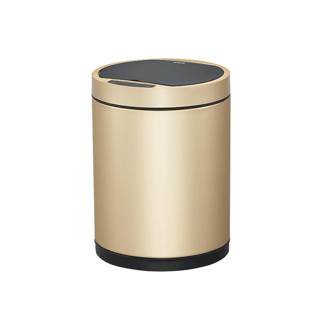 BYFT008486 EKO Dust Bin with Plastic Inner Bucket 9 Ltr Gold Black Plastic Set of 1.png