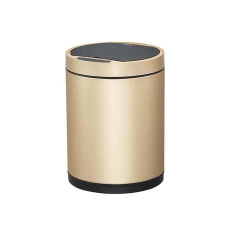 BYFT008486 EKO Dust Bin with Plastic Inner Bucket 9 Ltr Gold Black Plastic Set of 1.png