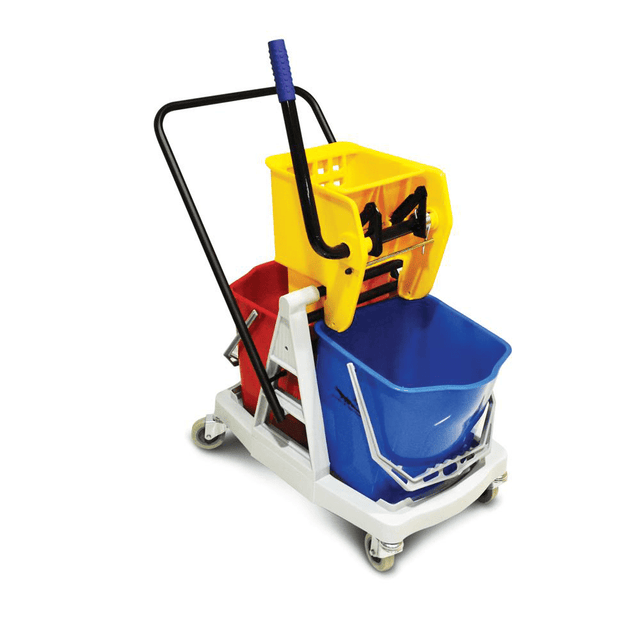 BYFT008519 AKC Mop Trolley with Two Buckets and Wringer 40 Ltr Multicolour Plastic Set of 1.png