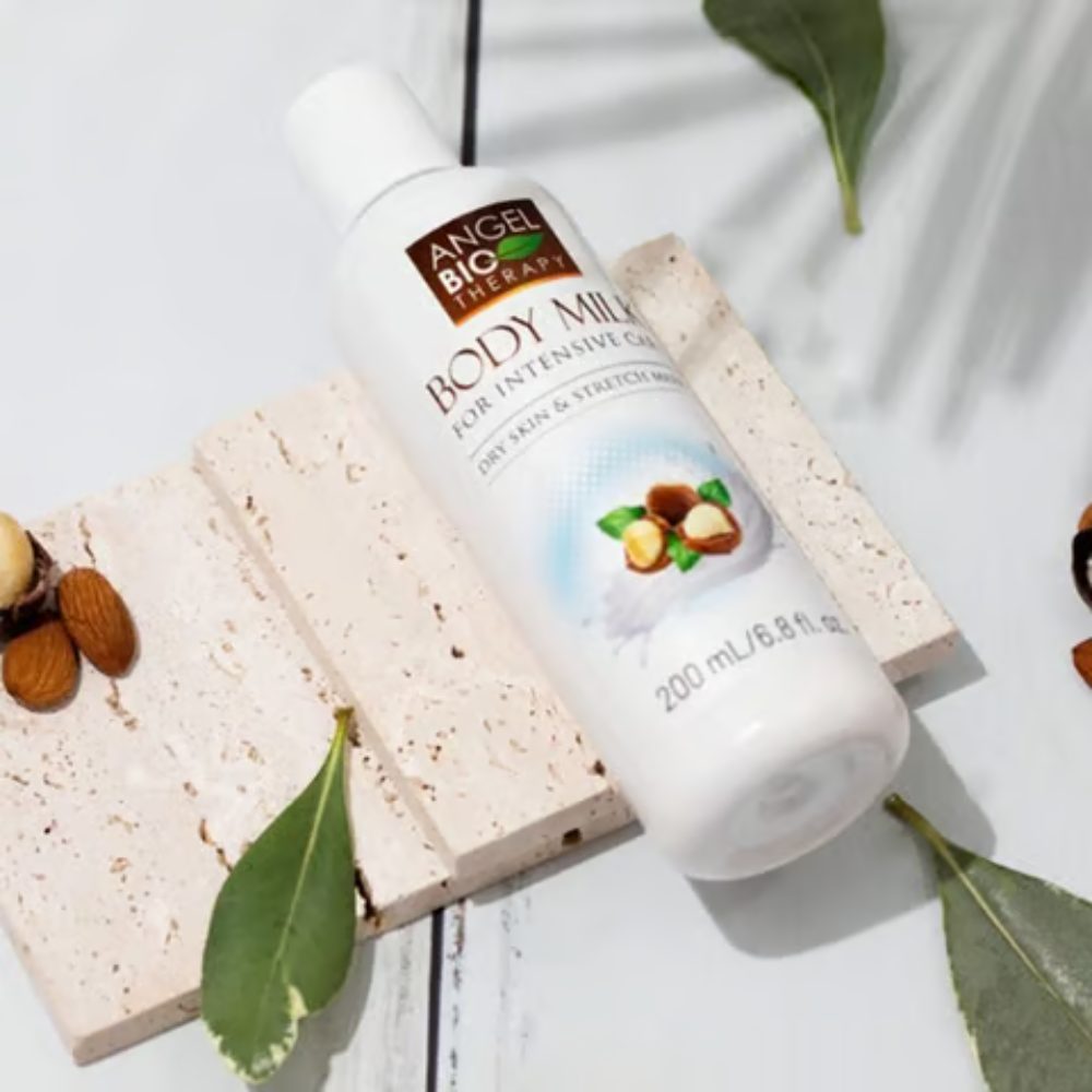 حليب الجسم أنجيل بيو ثيرابي للبشرة الجافة وعلامات التمدد - آمن أثناء الحمل