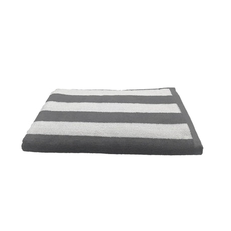 BYFT Petunia Grey - White Large Cabana Stripe 90 x 180 Cm Beach Towel Set of 01