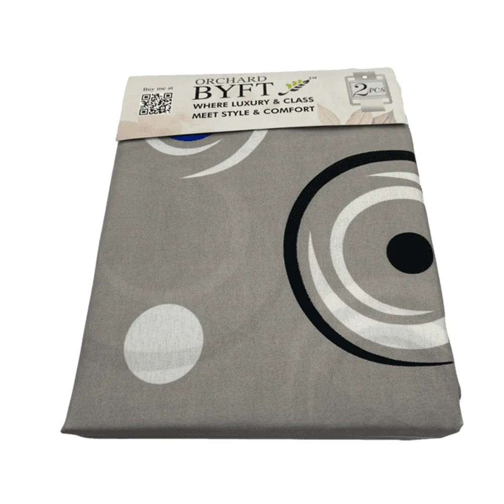 BYFT Orchard Comfort - Grey Abstract Cicular Pattern Bed Sheet (150 x 230 Cm) with Pillow Case (50 x 75 Cm)| Microfiber, 65 Gsm, Soft & Luxurious Bed Linen