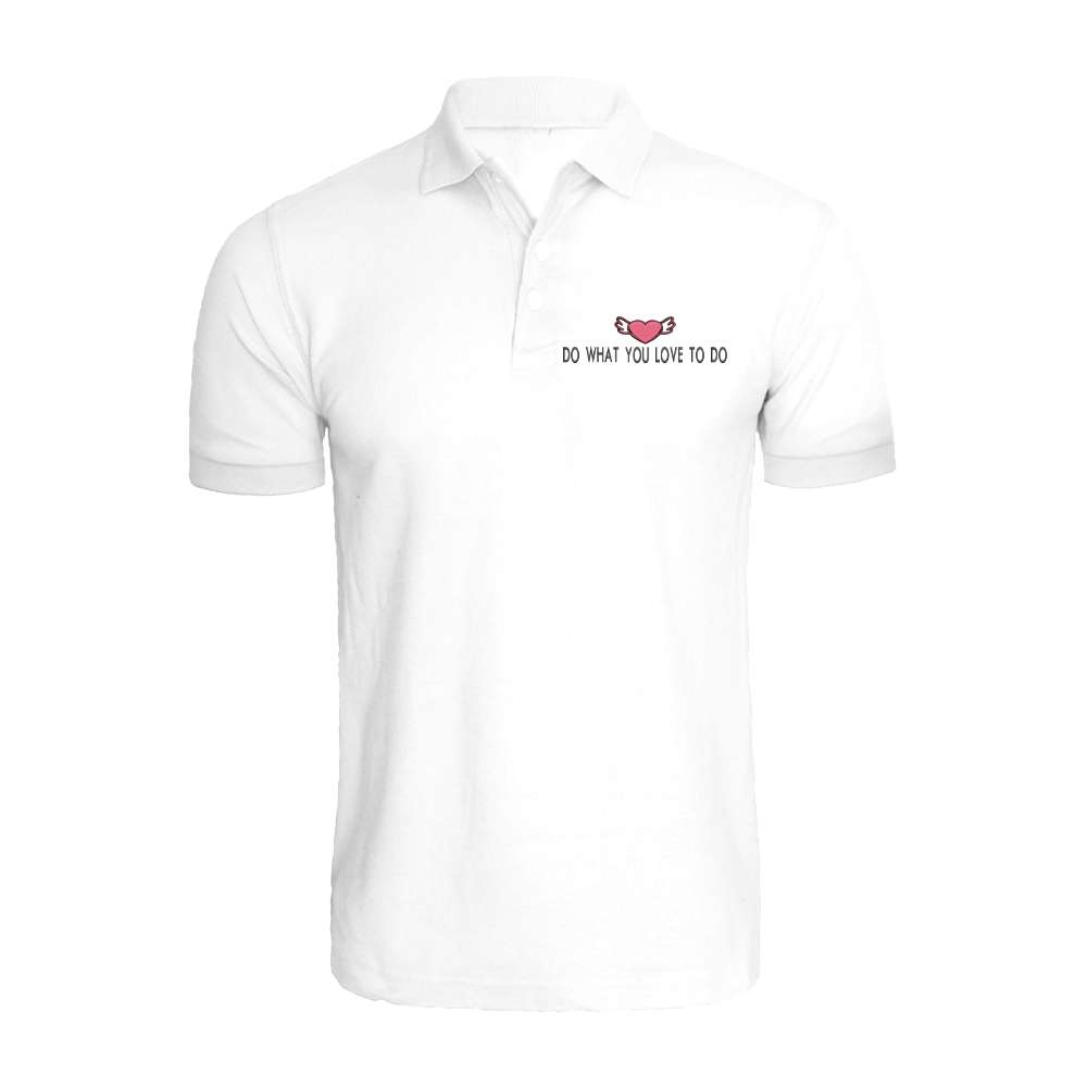 BYFT009478 BYFT Embroidered For You Polo Neck White T Shirt Do What You Love To Do Design Set of 1