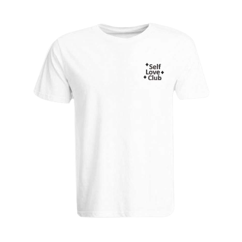 BYFT009487 BYFT Embroidered For You Round Neck White T Shirt Self Love Club Design Set of 1