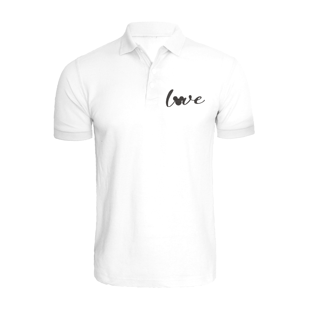 BYFT010250 BYFT Polo Neck T Shirt Embroidery White Large 220 GSM Cotton Mickey Love Design Set of 1