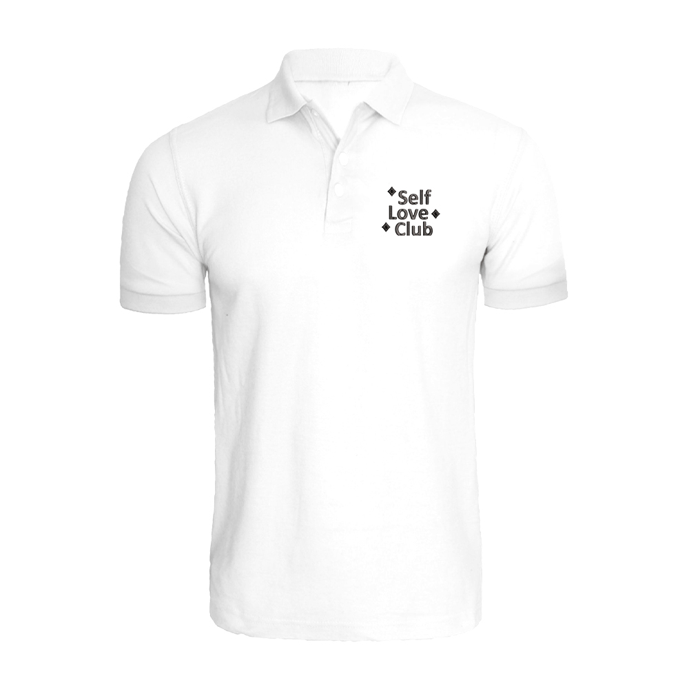 BYFT010503 BYFT Polo Neck T Shirt Embroidery White Large 220 GSM Cotton Self Love Club Set of 1