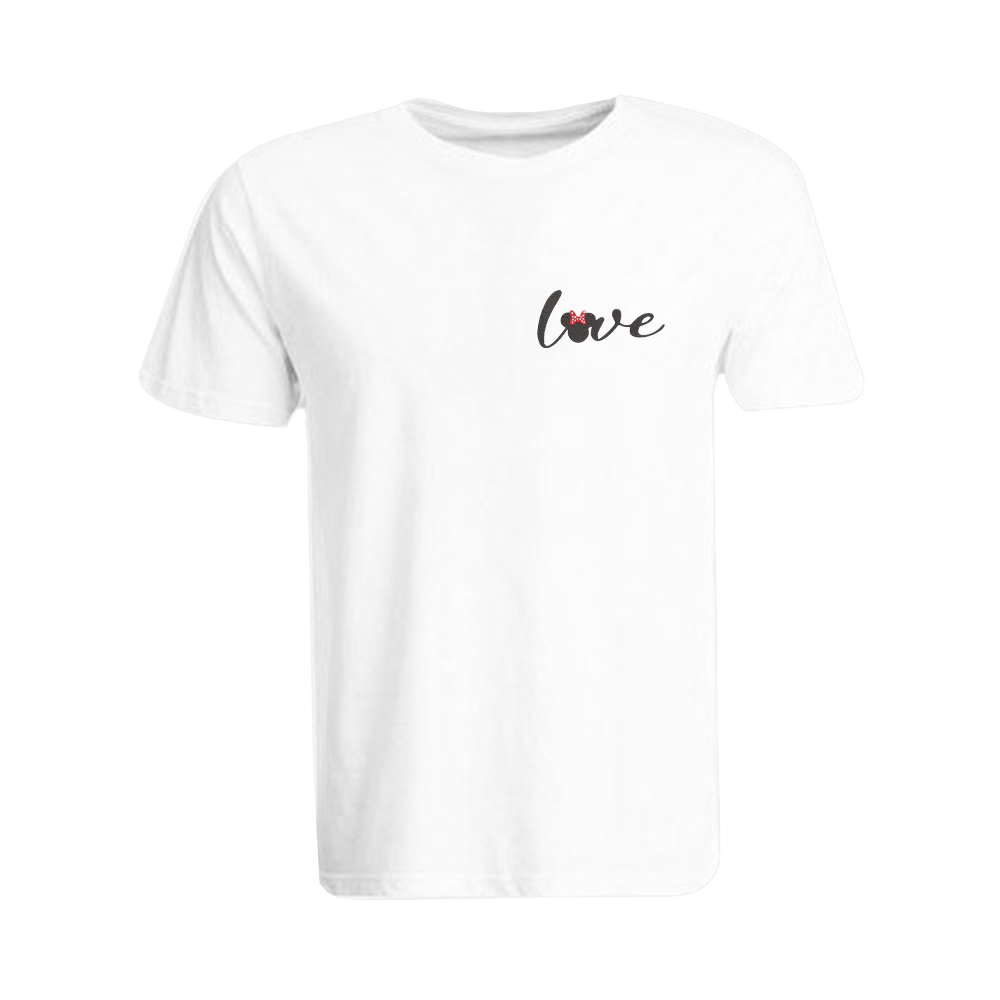 BYFT010746 BYFT Round Neck T Shirt Embroidery White XL 190 GSM Cotton Minnie Love Design Set of 1