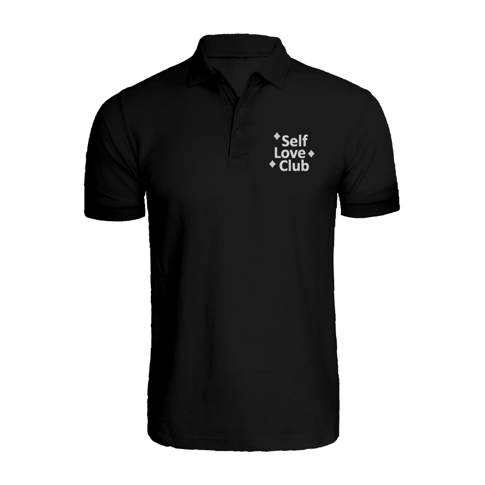 BYFT010943 BYFT Polo Neck T Shirt Embroidery Black XL 220 GSM Cotton Self Love Club Set of 1
