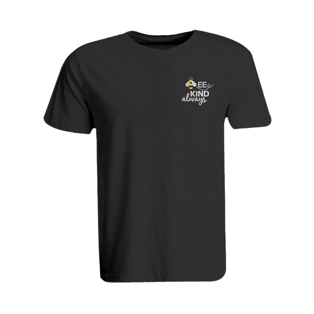 BYFT010945 BYFT Round Neck T Shirt Embroidery Black XL 190 GSM Cotton Bee Kind Always Set of 1