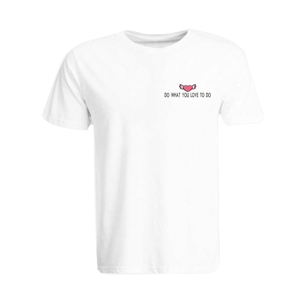 BYFT010958 BYFT Round Neck T Shirt Embroidery White XL 190 GSM Cotton Do What You Love To Do Set of 1