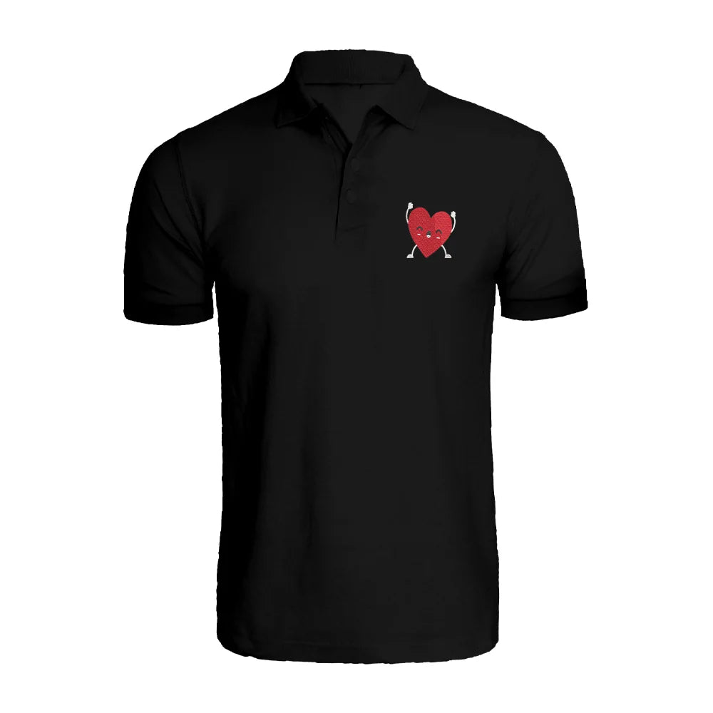BYFT011166 BYFT Round Neck T Shirt Embroidery White XXL 190 GSM Cotton Happy Heart Male Set of 1