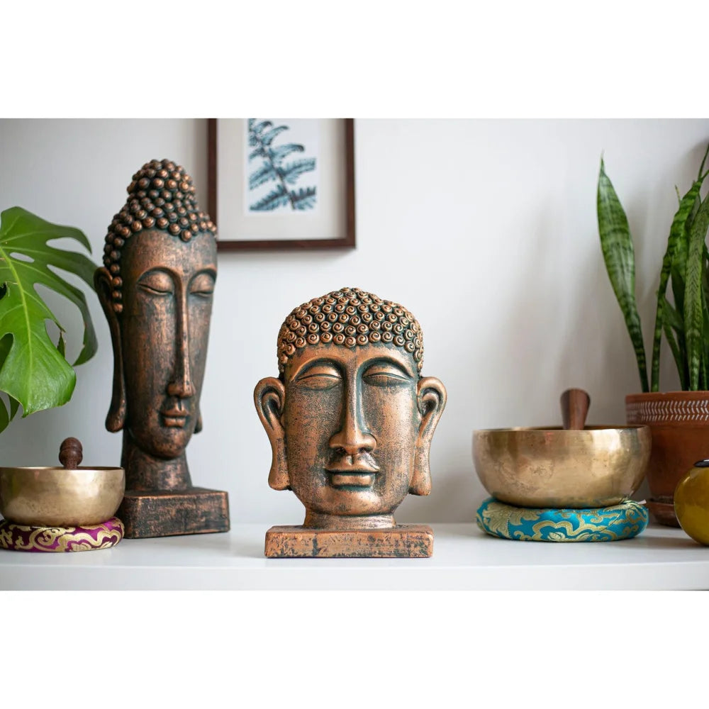 BYFT012105 La Hacienda Male Buddha Head On Base Small Bronze A.webp